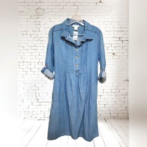 CW Classics Chambray Denim Shirt Dress Small